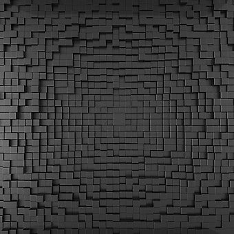 3D фотообои из черных кубиков. (Номер по каталогу: 25025)