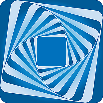 Голубой квадрат с абстрактной 3D спиралью. (Номер по каталогу: 25030)