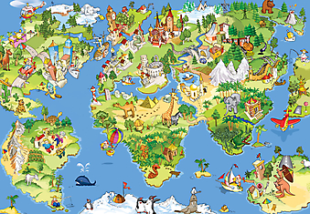 Карта мира для детей. (Код изображения: 10198)