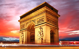 Закат над Триумфальной аркой. Париж (Код изображения: 16080)