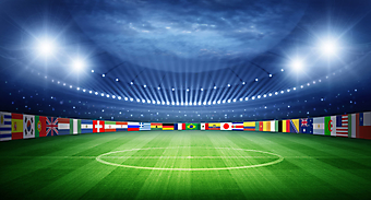 Футбольное поле с национальными флагами (Каталог номер: 20131)