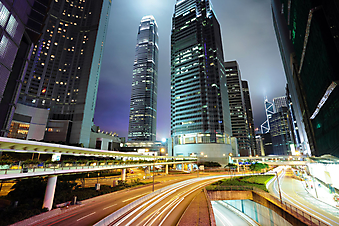 Гонконг ночью. (Код изображения: 02034)