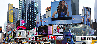 Билборды на Тайм Сквер, Нью-Йорк. (Код изображения: 02108)
