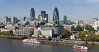 Панорама района Сити в Лондоне. (Код изображения: 02116)