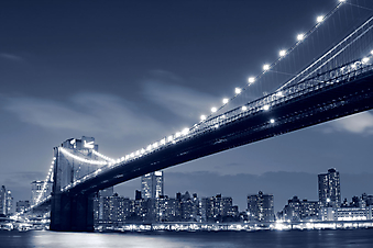 Бруклинский мост (Brooklyn bridge) в Нью-Йорке. (Код изображения: 02186)