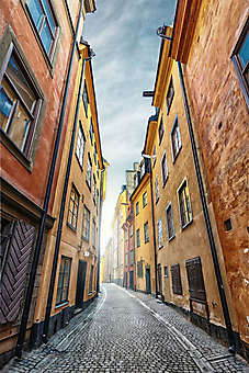 Старая улица Стокгольма. Швеция (Каталог номер: 14120)