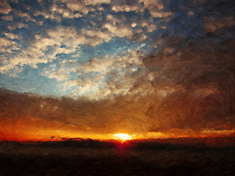Облака и солнце на рассвете. (Код изображения: 04030)